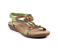 Lunar Ladies Mariella Khaki Beaded Sandal 4 Khaki