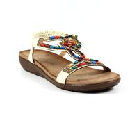 Lunar Ladies Mariella White Beaded Sandal 6 White