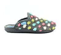 Lunar Ladies' Montreal Grey Mule Slippers - Cozy Fleece Lining, Cushioned Insole, Slip-On Design, Durable Non-Slip Sole, Indoor Comfort 3 UK Grey