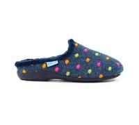 Lunar Ladies Peanut Navy Mule Slipper 4 Blue