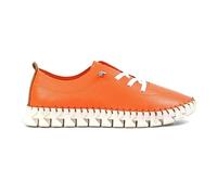 Lunar Ladies St Austell Orange Leather Plimsoll 7 Orange