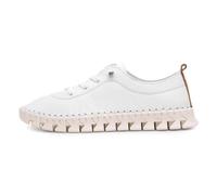Ladies St Austell White Leather Plimsoll 4 White
