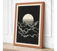 Lunar Landscape Minimalist Canvas Wall Art Print 18x12 Inch (46 x 30 cm)