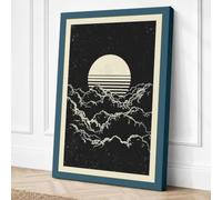 Lunar Landscape Minimalist Canvas Wall Art Print 24x16 Inch (61 x 41 cm)
