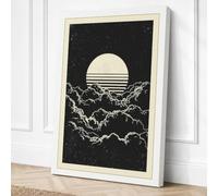 Lunar Landscape Minimalist Canvas Wall Art Print 36x24 Inch (91 x 61 cm)