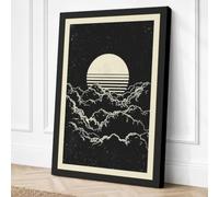 Lunar Landscape Minimalist Canvas Wall Art Print 36x24 Inch (91 x 61 cm)