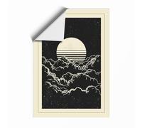 Lunar Landscape Minimalist Unframed Wall Art Print A4 (29.7×21cm), Wall Decor for Living Room, Bedroom, Office & Home, Art Gift