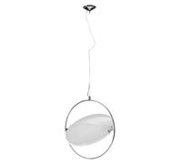 Lunar Large Pendant Light, Contemporary White Glass Shade with Chrome Fitting, Modern Ceiling Light Fixture Premier Housewares White One Size