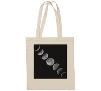 Lunar Moon Phases Cosmic Stelar Art Natural Cotton Tote Bag White