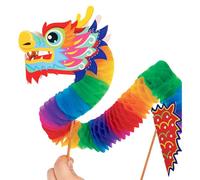 Lunar New Year Decorations - New Year Dragon Handmade Paper Dragon Garland,Decorative of The DIY Puppet Kits Lunar for Spring Festival Home Decor