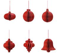 Lunar New Year Decorations Set Red Foldable for honeycomb Lantern Bell Hanging Ornament for Chinese Spring Festival Wedding Birthday Party Indoor Outdoor 8cm(G)