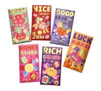 Lunar New Year Envelopes,6 Pieces Traditional Decorations | Red Envelopes for the Year of the Chinese Horse,for Gatherings Parties Home Community Business Adults Family Friends Neighbors