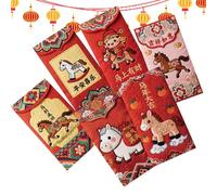 Lunar New Year Envelopes - Auspicious Luck Decorations,Chinese Lunar New Year Red Envelopes,Perfect for Birthday Wedding Party Gathering Kids Adults,Family Friends Neighbors Celebration,Holiday Money