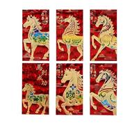 Lunar New Year Red Envelopes - Six Pieces 3D Embossed Glitter Traditional Moon New Year Collectibles | Spring Festival Money Envelopes - For Girlfriend Children Women Girls Teenagers Sons Daughters F
