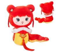 Lunar New Year Snake Plush, 2025 Year of the Snake Plush | Chinese Zodiac Snake Plush Toy 2025 - Adorable Soft Toy with Snake Mascot Doll for Spring Celebrations