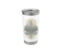 Lunar Night Pine Forest Reflected in Lake Stainless Steel Insulated Tumbler