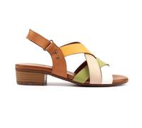 Lunar Olympia Khaki Block Heel Leather Sandal