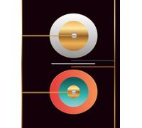 Lunar Orbits Studio Sketchbook: 120 Blank Pages | Large Format 8.5 x 11 Blank Sketchbook | Modern Geometric Cover in Black, Gold, Coral and Teal