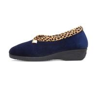 Lunar Paloma Leopard Trim Slipper 4 UK Navy