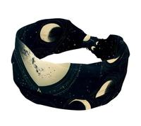 Lunar Phases and Moon in Art Space Astrology Background Stretchy Headbands for Women, Non-Slip Hair Bands Fashion Sports Turban for Yoga Workout Daily Use