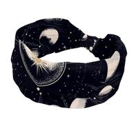 Lunar Phases and Moon in Space Astrology Sports Headbands for Women, Elastic Sports Hair Bands Nurse Wide Turban for Workouts Yoga Gym Tennis