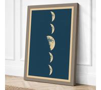 Lunar Phases Minimalist Canvas Wall Art Print 18x12 Inch (46 x 30 cm)