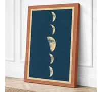 Lunar Phases Minimalist Canvas Wall Art Print 24x16 Inch (61 x 41 cm)