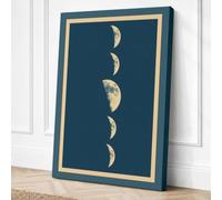 Lunar Phases Minimalist Canvas Wall Art Print 24x16 Inch (61 x 41 cm)