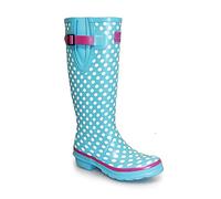 Lunar Polka Dot Wellingtons Wellies Pale Blue