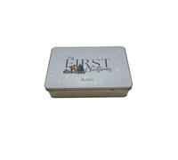 Lunar Shadow My First Christmas Blue Personalised Keepsake Storage Gift Tin