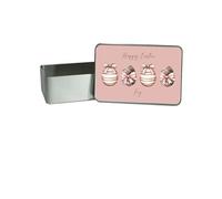 Lunar Shadow Personalised Easter Egg Gift Tin - Custom Name Happy Easter Treat Box (Pink)
