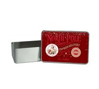 Lunar Shadow Personalised North Pole Express Delivery Train Gift Tin for Christmas Red