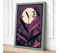 Lunar Silhouette Modern Canvas Wall Art Print 18x12 Inch (46 x 30 cm)