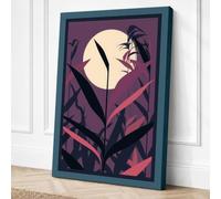 Lunar Silhouette Modern Canvas Wall Art Print 24x16 Inch (61 x 41 cm)