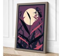 Lunar Silhouette Modern Canvas Wall Art Print 24x16 Inch (61 x 41 cm)