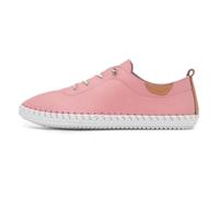Lunar St Ives Candy Pink Leather Plimsoll