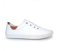 Lunar St Ives Leather Plimsoll 8 UK White