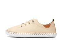 Lunar St Ives Leather Plimsoll 3 UK Beige