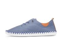 Lunar St Ives Leather Plimsoll 4 UK Mid Blue