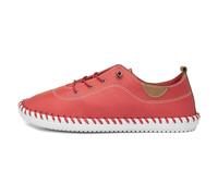 Lunar St Ives Leather Plimsoll 4 UK Red