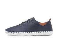 Lunar St Ives Leather Plimsoll 7 UK Navy