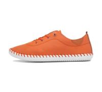 Lunar St Ives Leather Plimsoll 8 UK Orange