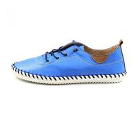 Lunar St Ives Leather Plimsoll for Summer 2022 * 7 UK Cobalt Bue