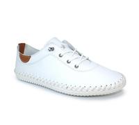 Lunar St Ives Leather Plimsoll 3 UK White