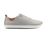 Lunar St Ives Light Grey Leather Plimsoll