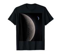Lunar Surface View with Earth Crescent Astronomy Scene T-Shirt