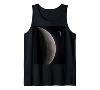 Lunar Surface View with Earth Crescent Astronomy Scene Tank Top