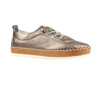 Lunar Womens Evette Leather Soft Plimsolls - Pewter - 8 UK - Pewter - 100% Mixed