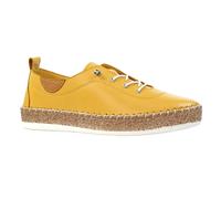 Lunar Womens Evie Leather Plimsolls - Mustard - Mustard - 6 UK