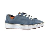 Lunar Womens Faith Leather Shoes - Mid Blue - 5 UK - Mid Blue - 100% Mixed